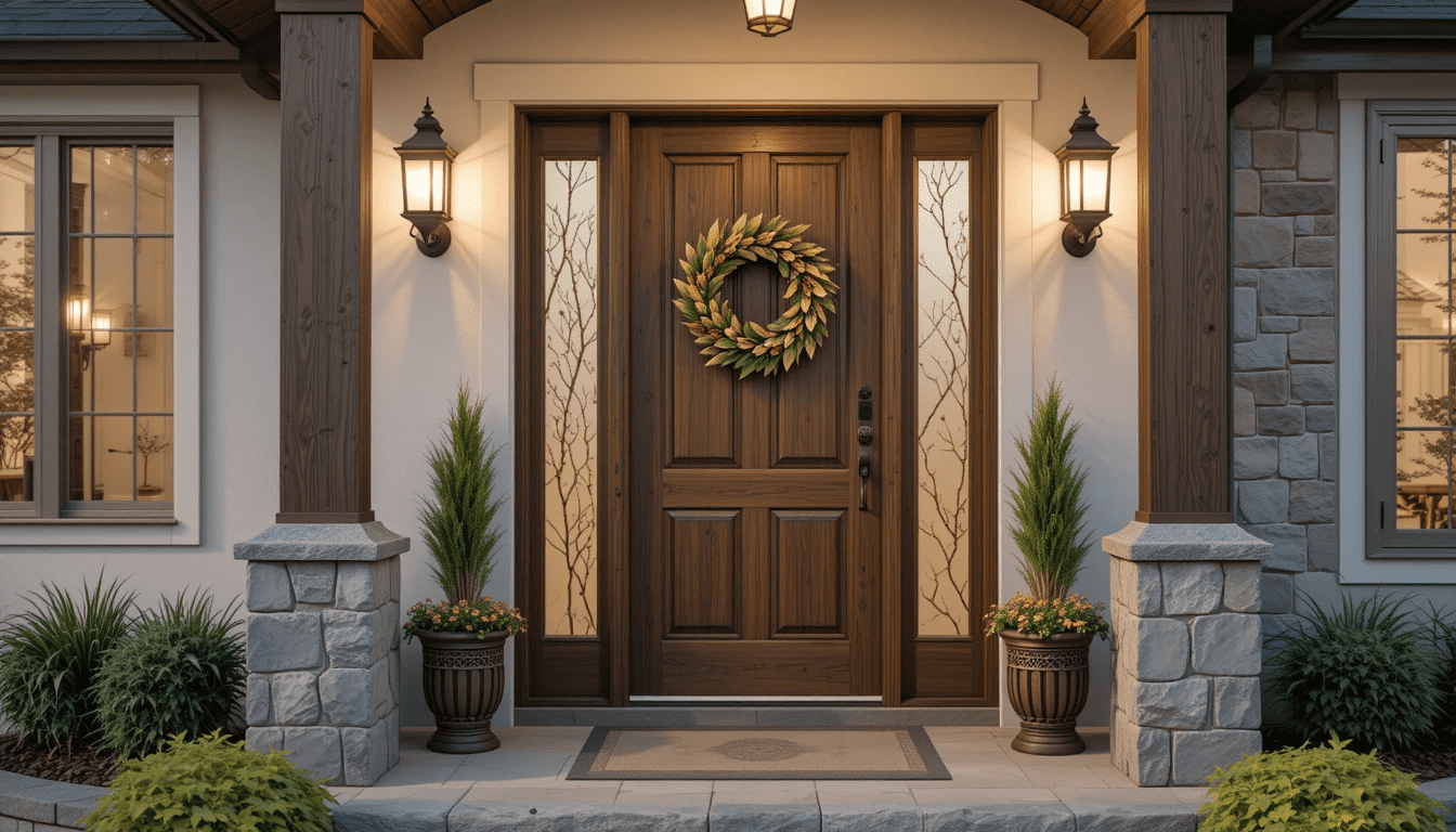 A stylish front door enhancing the home’s curb appeal.